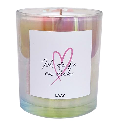 Laay "Ich denke an dich" Duftkerze im Glas, handgemachte Geschenkidee für die besondere Person in deinem Leben (Vanille & Sandelholz) von Laay