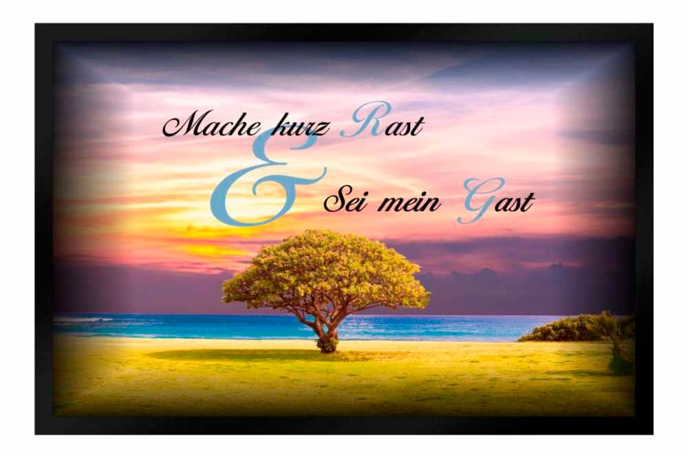 Fußmatte Schmutzfangmatte Kurz Rast Baum Meer F493, Ladreas, 60x40 von Ladreas