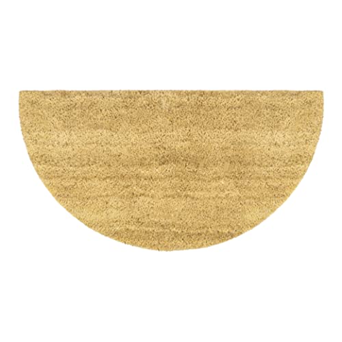 LA KO Kokosmatte halbrund 40 x 75 cm - handgefertigte Fußmatte aus nachhaltigen Kokosfasern schonend Gebleicht von LA KO