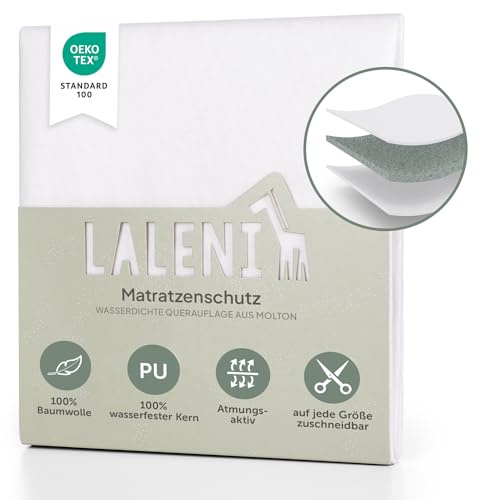 Laleni Inkontinenzunterlage wasserdicht & atmungsaktiv 70x100 cm für Babys | Molton Matratzenauflage aus Baumwolle | Matratzenschoner | Inkontinenz Bettunterlage | Wickelauflage 70x100 cm zuschneidbar von Laleni