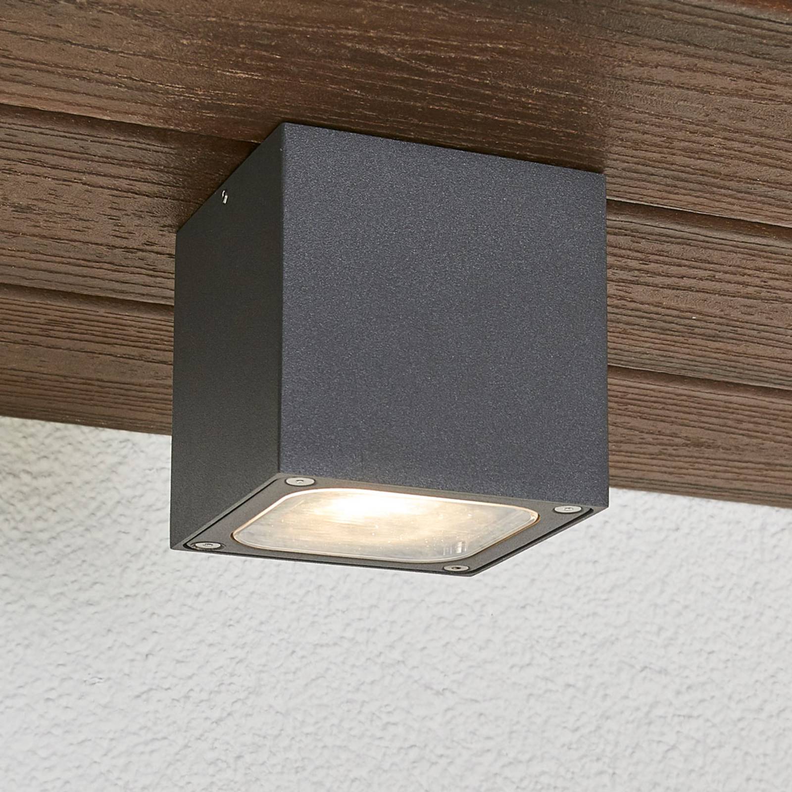 Würfelförmige LED-Außendeckenlampe Tanea, IP54 von LUCANDE