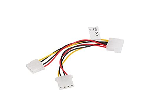 Lanberg CA-HDHD-10CU-0015 Molex (4Pol) Stecker auf Molex (4Pol) Buchse 2x Y-Kabel Splitter, 15 cm mehrfarbig von Lanberg