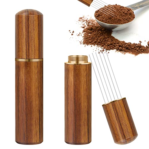 Lanceasy Mini Wdt Tool Kaffeerührer Tamper Nadel Espresso Nadel Espresso Kaffee Tamper mit Ständer 6 Zinke 304 Edelstahl Nadel Kaffee Nadel verteiler Espresso Rührer von Lanceasy