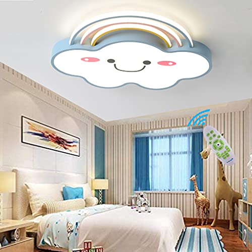 Deckenleuchte Kinderlampen Schlafzimmer LED Dimmbar Deckenlampe Moderne Regenbogen Wolke Designer Pendelleuchte Mit Fernbedienung Jungen Mädchen Deko Lampen für Esszimmer Esstisch Flur Decke Lampen von Lanekd