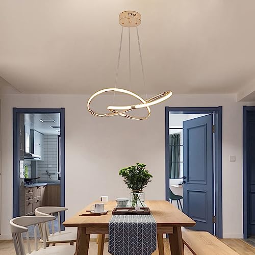 Dimmbare Pendelleuchte Esstischlampe LED Dimmbar Esszimmer Hängelampe Moderne Aluminium Design Hängeleuchte Höhenverstellbar Kronleuchter für Küche Büro Wohnzimmer Hängend Lampen (Roségold) von Lanekd