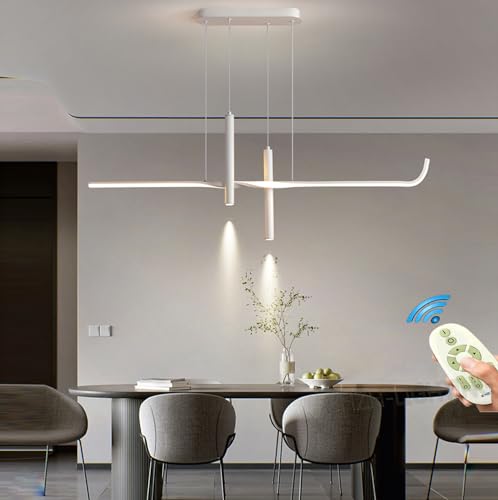 Esstischlampe LED Pendelleuchte Dimmbar Weiß Esstisch Esszimmer Hängelampe Wohnzimmer Küchen Decken Hängend Lampe Modern Höhenverstellbar Hängeleuchte für Büro Schlafzimmer Bar Deckenleuchte L120cm Esstischlampe LED Pendelleuchte Dimmbar Weiß Esstisch Esszimmer Hängelampe Wohnzimmer Küchen Decken Hängend Lampe Modern Höhenverstellbar Hängeleuchte für Büro Schlafzimmer Bar Deckenleuchte L120cm von Lanekd