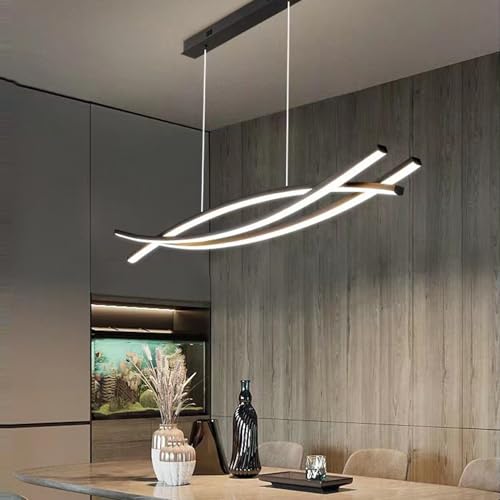 Esszimmerlampe LED Pendelleuchte Esstisch Wohnzimmer Dimmbar Hängelampe 3000K-6500K mit Fernbedienung Küchen Hängend Lampe Moderne Höhenverstellbar für Büro Essecke Hängeleuchte (Schwarz, L120cm) Esszimmerlampe LED Pendelleuchte Esstisch Wohnzimmer Dimmbar Hängelampe 3000K-6500K mit Fernbedienung Küchen Hängend Lampe Moderne Höhenverstellbar für Büro Essecke Hängeleuchte (Schwarz, L120cm) von Lanekd
