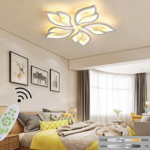 LED Deckenleuchte Modern Wohnzimmerlampe Dimmbar 3000K-6500K mit Fernbedienung Kreative Blume Design Deckenlampe Metall Acryl Lampenschirm Schlafzimmer Wohnzimmer Esszimmer Esstisch Flur Lampen LED Deckenleuchte Modern Wohnzimmerlampe Dimmbar 3000K-6500K mit Fernbedienung Kreative Blume Design Deckenlampe Metall Acryl Lampenschirm Schlafzimmer Wohnzimmer Esszimmer Esstisch Flur Lampen von Lanekd