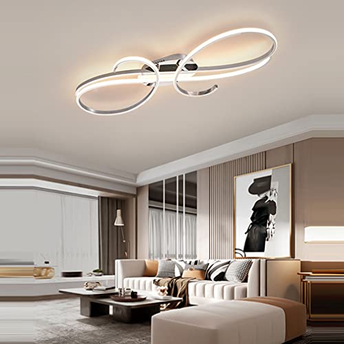 LED Deckenleuchte Wohnzimmerlampe Dimmbar Esstisch Deckenlampe Küchenlampe Modern Chrom Mit Fernbedienung 60W Blume Design Lampen für Schlafzimmer Küchen Büro Decken Leuchten LED Deckenleuchte Wohnzimmerlampe Dimmbar Esstisch Deckenlampe Küchenlampe Modern Chrom Mit Fernbedienung 60W Blume Design Lampen für Schlafzimmer Küchen Büro Decken Leuchten von Lanekd