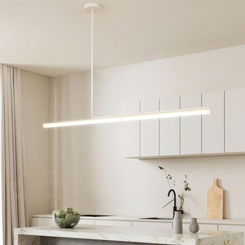 LED Pendelleuchte Esszimmer Dimmbar Hängelampe Esstisch Schwarz Weiß, Moderne Linear Design 120cm Hängeleuchte mit Fernbedienung, 48W Esszimmerlampe Esstischlampe Hängend Bürolampe (Weiß, L120cm) LED Pendelleuchte Esszimmer Dimmbar Hängelampe Esstisch Schwarz Weiß, Moderne Linear Design 120cm Hängeleuchte mit Fernbedienung, 48W Esszimmerlampe Esstischlampe Hängend Bürolampe (Weiß, L120cm) von Lanekd