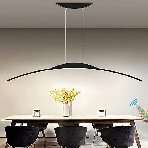 Lanekd Hängeleuchten & Pendelleuchten LED 150CM Esstischlampe Esszimmer Hängelampe Schwarz Dimmbar Höhenverstellbar Büro Decke Kronleuchter für Wohnzimmer Schlafzimmer Arbeitszimmer Bogen Pendellampe Lanekd Hängeleuchten & Pendelleuchten LED 150CM Esstischlampe Esszimmer Hängelampe Schwarz Dimmbar Höhenverstellbar Büro Decke Kronleuchter für Wohnzimmer Schlafzimmer Arbeitszimmer Bogen Pendellampe von Lanekd