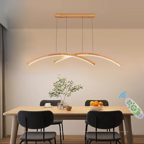 Pendelleuchte Moderne Küche LED Hängelampe LED Holz Bogen Hängend Leuchten Dimmbare Mit Fernbedienung Esstischlampe Deckenleuchte Moderni Lineare Esszimmerlampen Wohnzimmer Büro Kronleuchter (Dimmbar) Pendelleuchte Moderne Küche LED Hängelampe LED Holz Bogen Hängend Leuchten Dimmbare Mit Fernbedienung Esstischlampe Deckenleuchte Moderni Lineare Esszimmerlampen Wohnzimmer Büro Kronleuchter (Dimmbar) von Lanekd