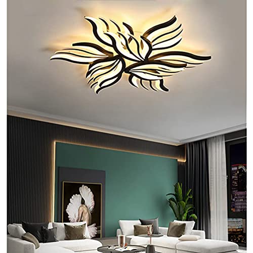 Wohnzimmer LED Lampe Deckenleuchte Dimmbare Schlafzimmer Deckenlampe Modern Blume Design mit Fernbedienung Esstisch Esszimmer Decken Pendelleuchte Küche Büro Deko Kinderzimmer Hängend Lampen von Lanekd