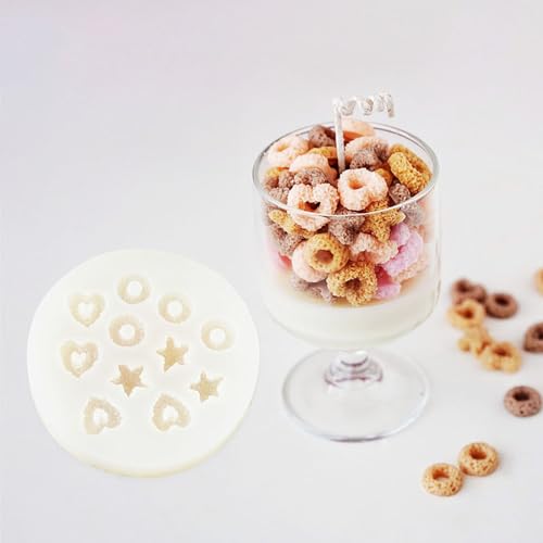 Langjitianya Obstringe Kreise Mini Donuts Müsli Silikonform Schokoladenform Kerze Dessert Form Wachs Schmelzen Form Seife Herstellung Form von Langjitianya