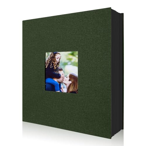 Lanpn Fotoalbum 10x15 400 Taschen, Leinen Einstecken Einsteckalbum für Hochformat Fotos Bilder (Grün) von Lanpn