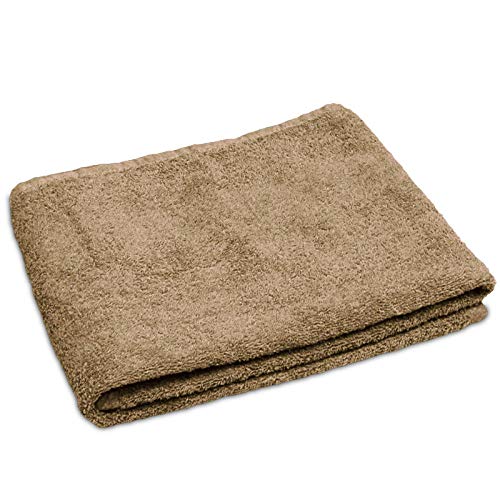 Lanudo® Luxus Handtuch 600g/m² Pure Line 50x100 cm mit Bordüre.100% feinste Frottier Baumwolle in höchster Qualität, Farbe: Beige/Sand von Lanudo