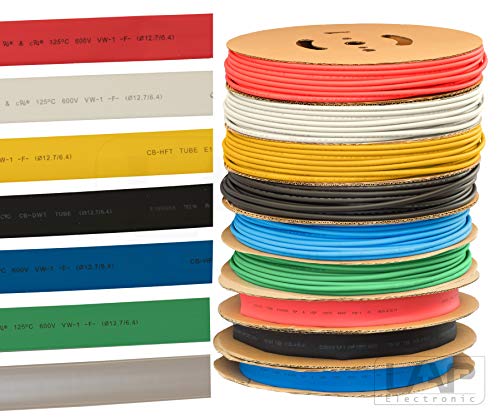 Schrumpfschlauch in 7 Farben, 10 Größen in Meterware Schrumpfschläuche 2:1 (3,2 -> 1,6 mm, Weiß) von Lapp