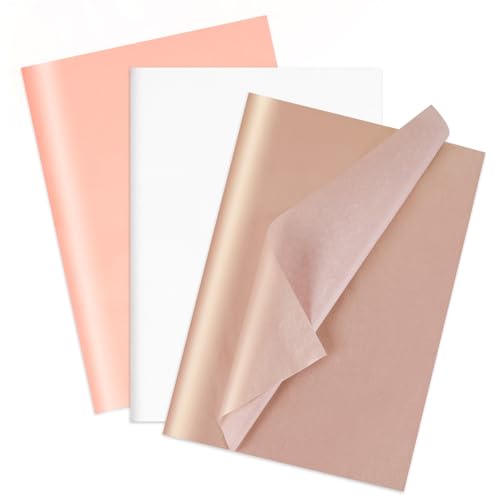 Larcenciel Seidenpapier, 30 Blatt Perlglänzendes Rosa Seidenpapier Verpackungsmaterial für Geschenktüten, Zartes Glitzer Geschenkpapier für Geburtstage, Hochzeiten, Jubiläen, Basteln, 50x35 cm von Larcenciel