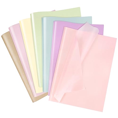 Larcenciel Seidenpapier 70 Blatt, 7-Farbiges Glitzer Seidenpapier für Geschenktüte & Geschenkverpackung, Metallic Bunt Geschenkpapier, Verpackungsmaterial für Geburtstag, Babyparty, Hochzeit, 50×35cm von Larcenciel