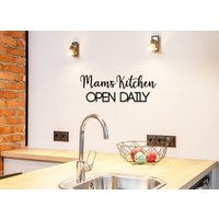 Mam's Kitchen Open Daily Art - Holz Wort Text Gift von Lasaris
