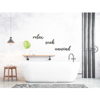 Relax Soak Unwind Wortkunst - Holz Wort Text Kunst Badezimmer Geschenk Schrift 2 von Lasaris