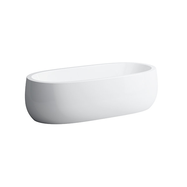 Laufen Badewanne Mineralguss freistehend Il Bagno Alessi one 1830x870x460mm, inkl. Schürze, inkl. Fußgestell,  mit Unterwasserbeleuchtung von Laufen