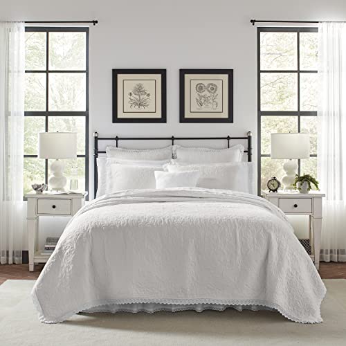 Laura Ashley Home Bettwäsche-Set 100, atmungsaktive und leichte Bettwäsche mit passenden Kissenbezügen, vorgewaschen für zusätzliche Weichheit, 80% Baumwolle, 20% Polyester, Weiß, King-Size-Bett von Laura Ashley