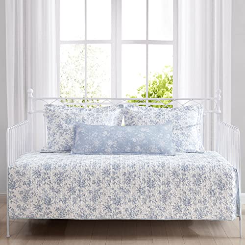 Laura Ashley Home – Tagesbett-Set, Blumen-Bettwäsche mit passenden Kissenbezügen und Kissenbezug, Heimdekoration für alle Jahreszeiten (Walled Garden Blue, Daybed) von Laura Ashley