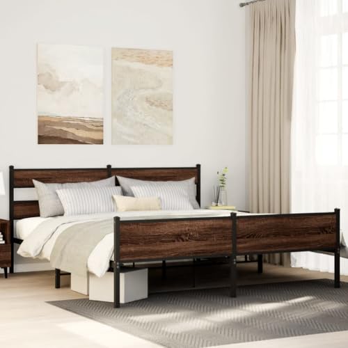Lauuoeriau Furniture Item Home Metallbettrahmen ohne Matratze Braun Eiche 183x213 cm Möbel Lauuoeriau Furniture Item Home Metallbettrahmen ohne Matratze Braun Eiche 183x213 cm Möbel von Lauuoeriau