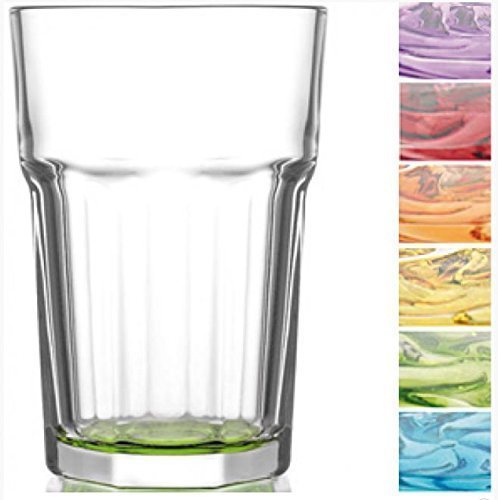 Lav Gläser Set, farbig/Cocktailgläser/Trinkgläser/Wassergläser/Coral Retro Design (12er Set á 250+300ml) von Lav