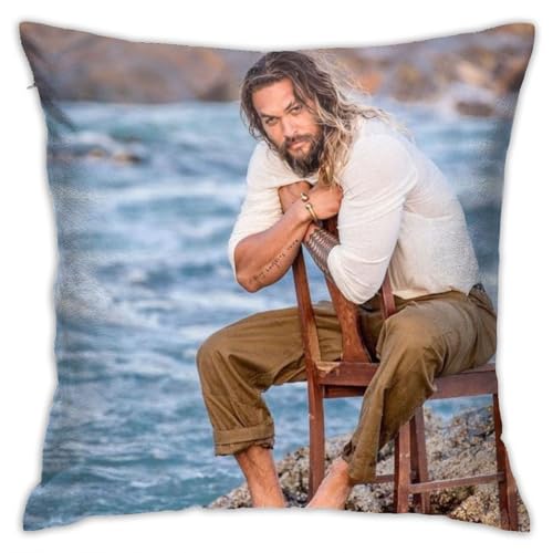 Lawenp Kissenbezug für Jason Momoa, weiche dekorative quadratische Kissenbezüge für Wohnzimmer, Couch, Schlafzimmer, Schlafsofa, Heimdekoration, 45,7 x 45,7 cm von Lawenp