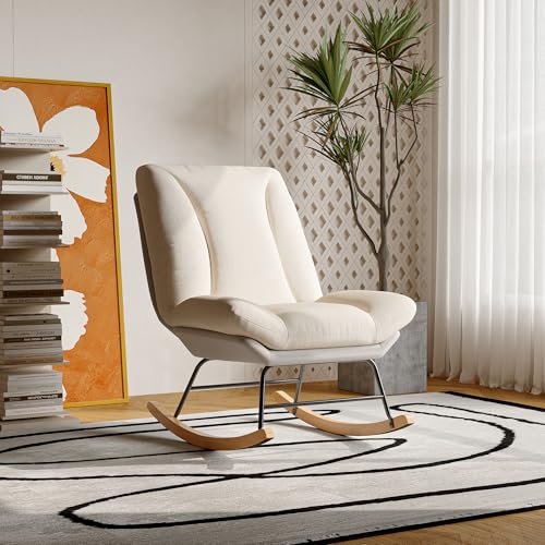 Lazyspace Schaukelstuhl, Ruhesessel mit Verstellbarer Extra Langer Rückenlehne, Schaukelliege Relaxstuhl, Stillsessel Schaukelstuhl Holz für Wohnzimmer Schlafzimmer, Beige 74 x 90 x 100 cm Lazyspace Schaukelstuhl, Ruhesessel mit Verstellbarer Extra Langer Rückenlehne, Schaukelliege Relaxstuhl, Stillsessel Schaukelstuhl Holz für Wohnzimmer Schlafzimmer, Beige 74 x 90 x 100 cm von Lazyspace