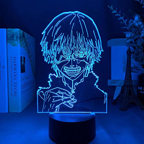 Acryl 3D Illusionslampe Raum Dekor Atmosphäre RGB Bunte LED Nachtlicht Anime Tokyo Ghoul Kind Weihnachten oder Geburtstagsgeschenk-16 Farbe mit Fernbedienung von Lbvrgg