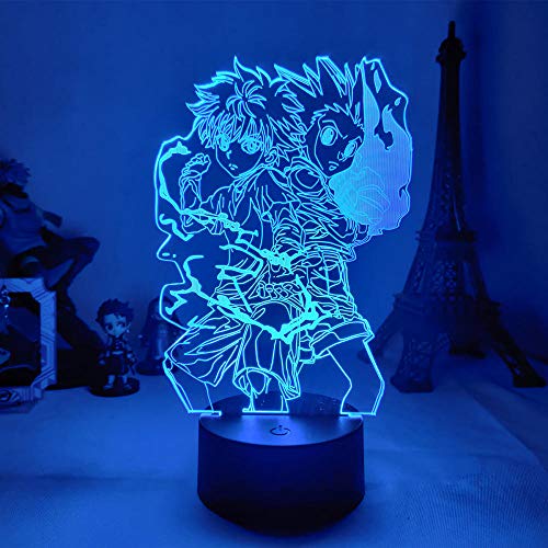 Anime 3D Illusion Lampe Hunter X Hunter Gon und Killua RGB Bunte LED Nachtlicht Zimmer Nacht Beleuchtung Kind Weihnachten Geburtstagsgeschenk-16 Farbe mit Fernbedienung von Lbvrgg