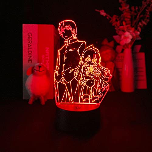 Anime 3D Nachtlicht Toradora Acryl LED Bunte Illusionslampe Kinderzimmer Dekor Atmosphäre Schlaf Licht Weihnachten oder Geburtstagsgeschenk-7 Farbe keine Fernbedienung von Lbvrgg