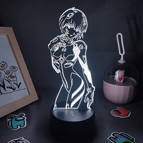 Anime Figur Eva Ayanami King RGB LED Nachtlichter Geburtstagsgeschenk 3D Illusion Licht Manga Taber Dekoration Zimmer Atmosphäre-16 Farbe mit Fernbedienung von Lbvrgg