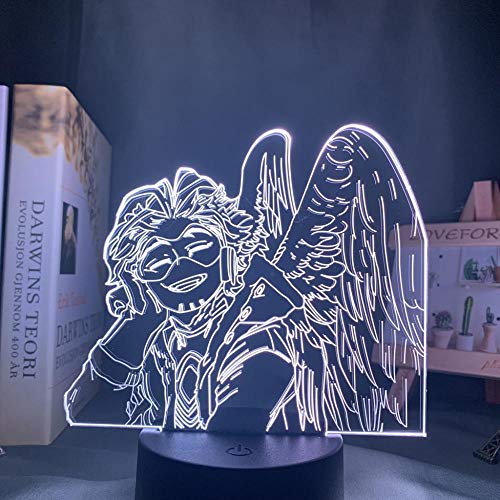 Anime My Hero Academia Hawks 3D Illusion Lampe für Kinder Schlafzimmer Dekoration Atmosphäre Manga LED Nachtlicht Jungen Geburtstagsgeschenk-7 Farben Keine Fernbedienung von Lbvrgg