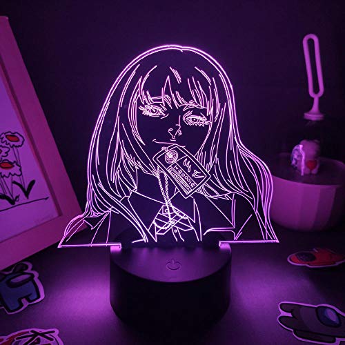 Kakegurui Jabami Yumeko Anime Figuren 3D Illusion Licht RGB LED Nachtlichter Kühl Für Freundlampe Kinder Schlafzimmer Bettdekor-16 Farbe mit Fernbedienung von Lbvrgg