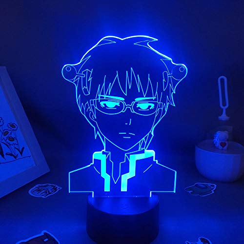Katastrophales Leben von Saiki K Lampe 3D LED Anime Figur USB Manga Nachtlichter Geburtstagsraum Tischdekor Kinderzimmer Dekoration-16 Farbe mit Fernbedienung von Lbvrgg