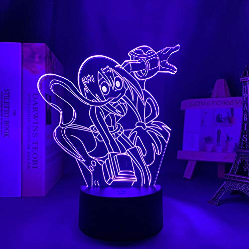 Mein Held Akademie Tsuyu Asui Anime 3D Lampe LED Nachtbeleuchtung für Kinder Schlafzimmer Dekoration Illusion Licht-16 Farbe mit Fernbedienung von Lbvrgg