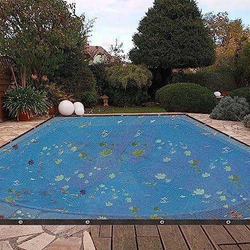 Pool-Laubnetz Abdeckung, Laubnetzabdeckung für Schwimmbecken, Rechteckig Schwimmbadabdeckung für Blockieren von heruntergefallenen Blättern und Schmutz(Size:5×5m(16.4×16.4ft)) von Lcoay