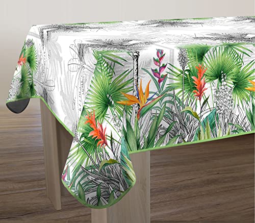 Tischdecke Fleckabweisende Paradiesblüte - Rechteckig 150 x 300 cm von Le linge de Jules