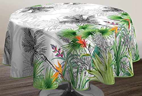 Tischdecke Fleckabweisende Paradiesblüte - Rund 160 cm von Le linge de Jules