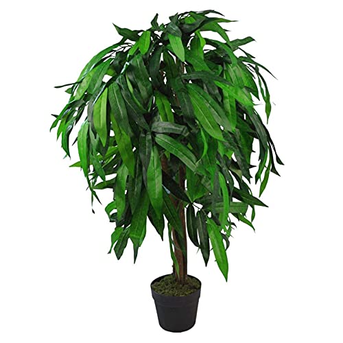 Leaf Design UK Künstliche Mango-Pflanze, realistisch, Grün, 100 cm von Leaf
