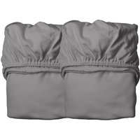Leander - Spannbettlaken für Babybett, 100% Bio-Baumwolle, 115 x 60 cm, cool grey (2er-Set) von Leander A/S