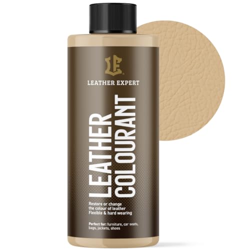 Sehr Deckend Wasser Lederfarbe Beige - 500 ml Leather Paint für Natur und ÖkoLeder - Leather Dye Ohne Alkohol für alle Lederaccessoires - Reißt oder Blättert Nicht ab von Leather Expert