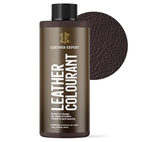 Sehr Deckend Wasser Lederfarbe Dunkelbraun - 500 ml Leather Paint für Natur und ÖkoLeder - Leather Dye Ohne Alkohol für alle Lederaccessoires - Reißt oder Blättert Nicht ab von Leather Expert