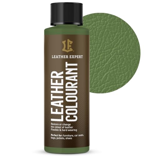 Sehr Deckend Wasser Lederfarbe Grün - 50 ml Leather Paint für Natur und ÖkoLeder - Leather Dye Ohne Alkohol für alle Lederaccessoires - Reißt oder Blättert Nicht ab von Leather Expert