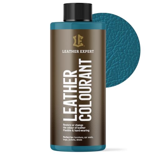 Sehr Deckend Wasser Lederfarbe Lagunenblau - 500 ml Leather Paint für Natur und ÖkoLeder - Leather Dye Ohne Alkohol für alle Lederaccessoires - Reißt oder Blättert Nicht ab von Leather Expert