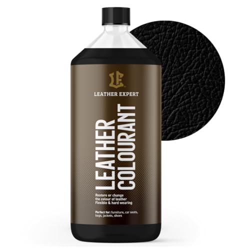 Sehr Deckend Wasser Lederfarbe Schwarz - 1L Leather Paint für Natur und ÖkoLeder - Leather Dye Ohne Alkohol für alle Lederaccessoires - Reißt oder Blättert Nicht ab von Leather Expert